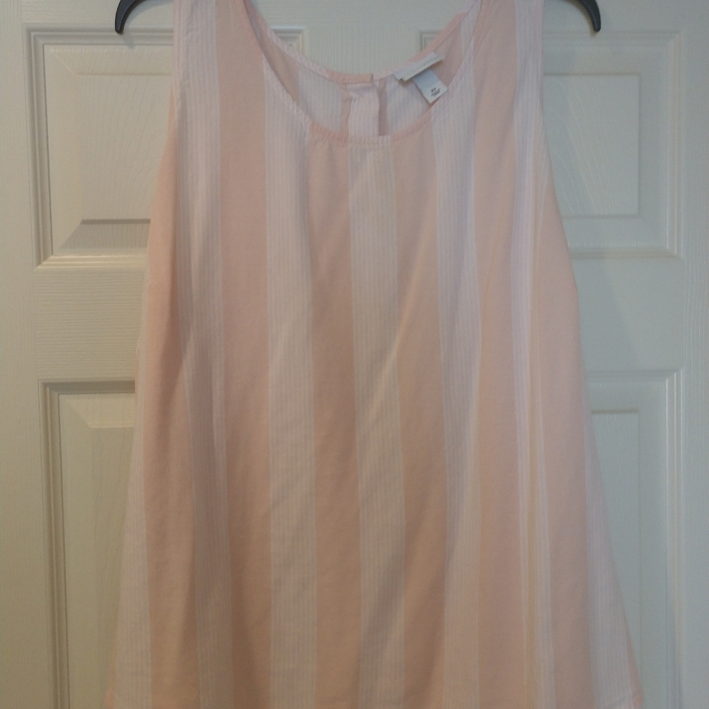 Peach and white striped tank top